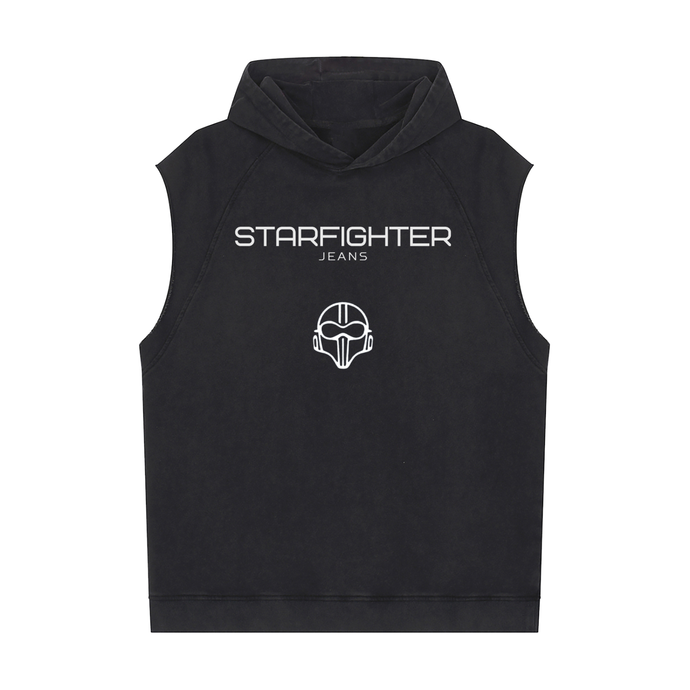 The Starfighter Jeans - Logo Helmet Sleeveless Hoodie