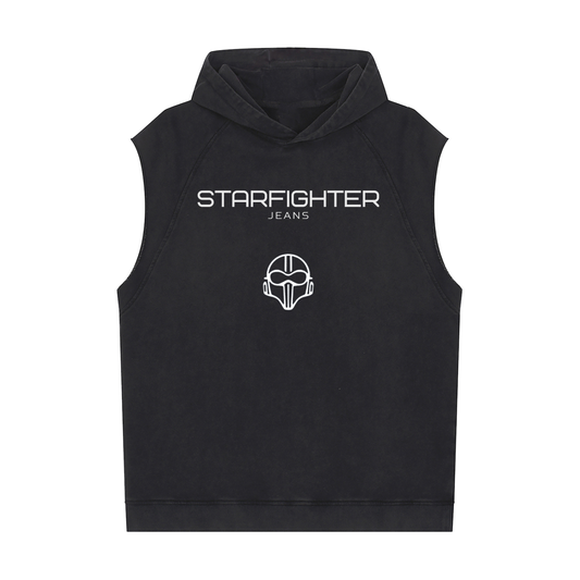 The Starfighter Jeans - Logo Helmet Sleeveless Hoodie