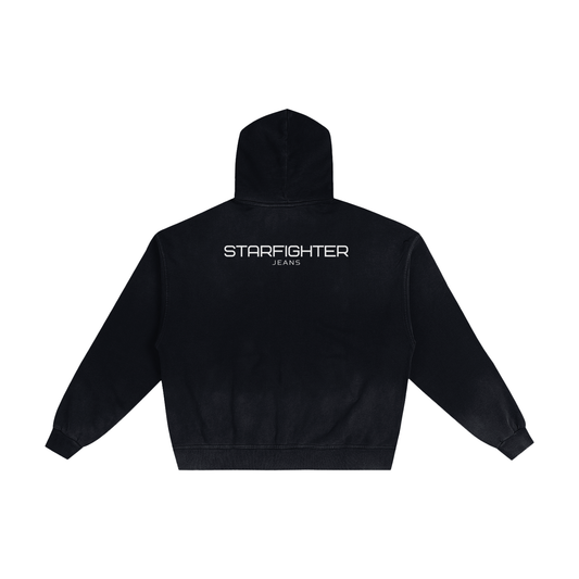 The Starfighter Jeans - Hand-Frayed Helmet Zip Hoodie